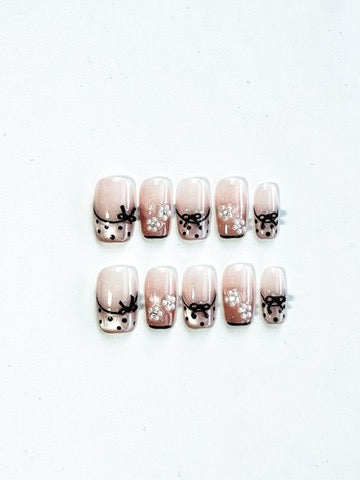 Black French Tip 3D Press-On Nails – The Dark Flirt