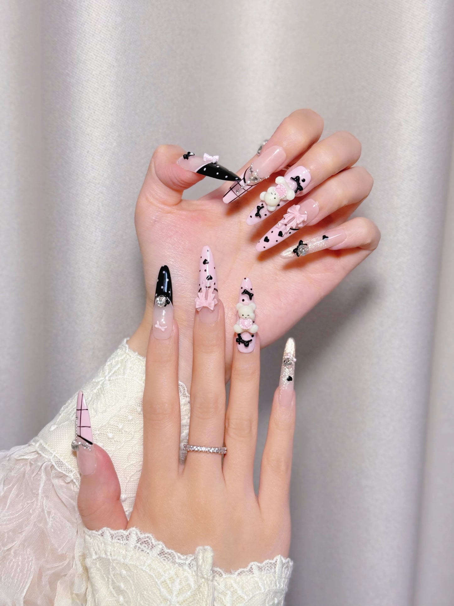 Kawaii Bear 3D Press-On Nails – The Baby Doll