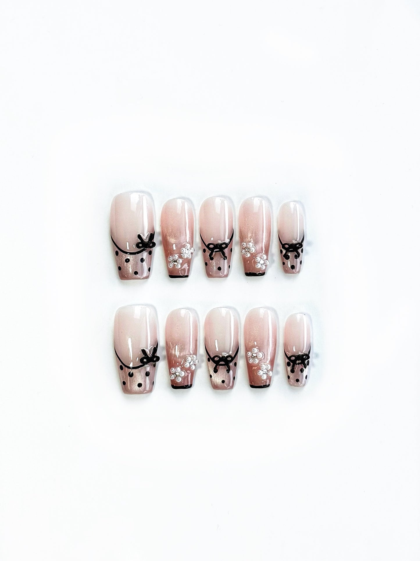 Black French Tip 3D Press-On Nails – The Dark Flirt