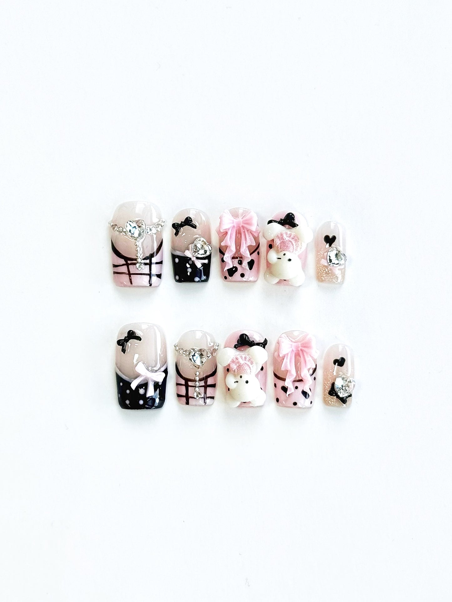 Kawaii Bear 3D Press-On Nails – The Baby Doll