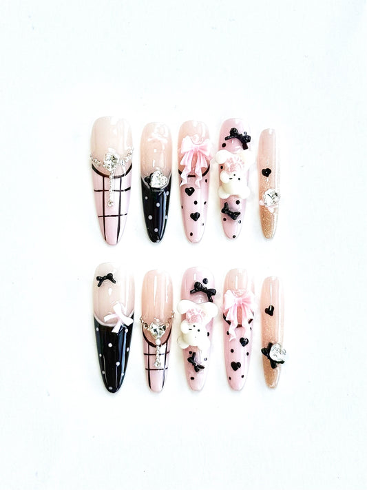 Kawaii Bear 3D Press-On Nails – The Baby Doll